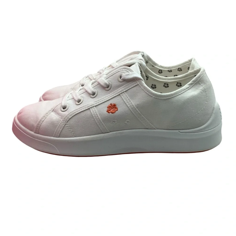 Tommy Bahama Women's Lorena‎ Shoes White Orange Logo Lace Up size 8.5